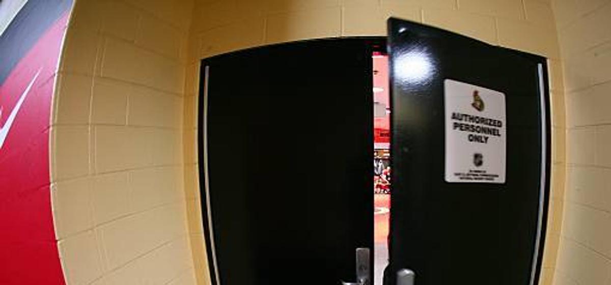 Ottawa Senators' dressing room.