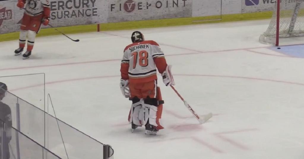 Ducks-Goalie-Tomas Suchanek-Own-Goal