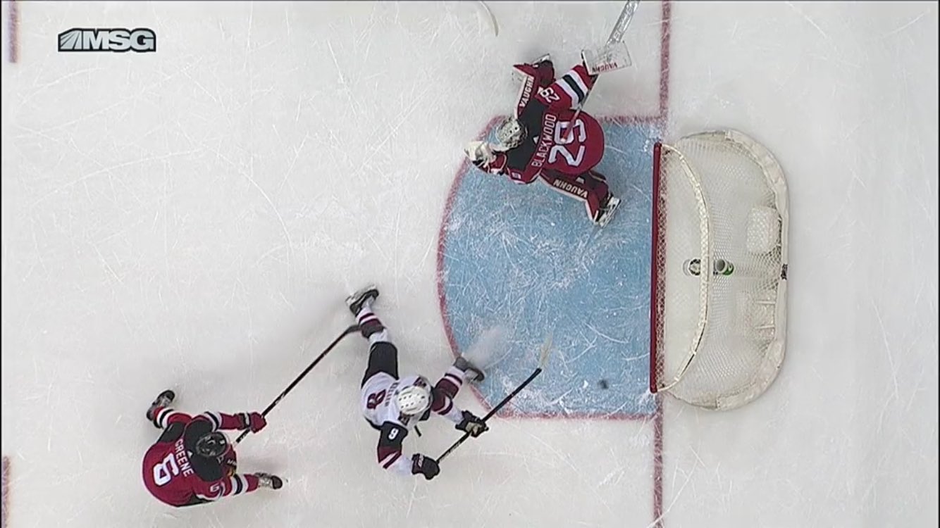 Clayton Keller misses a wide open net and costs his team the game.