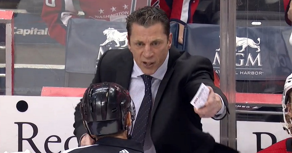 Brind'Amour snaps after one of his players is ejected from Game 2 on a terrible call!