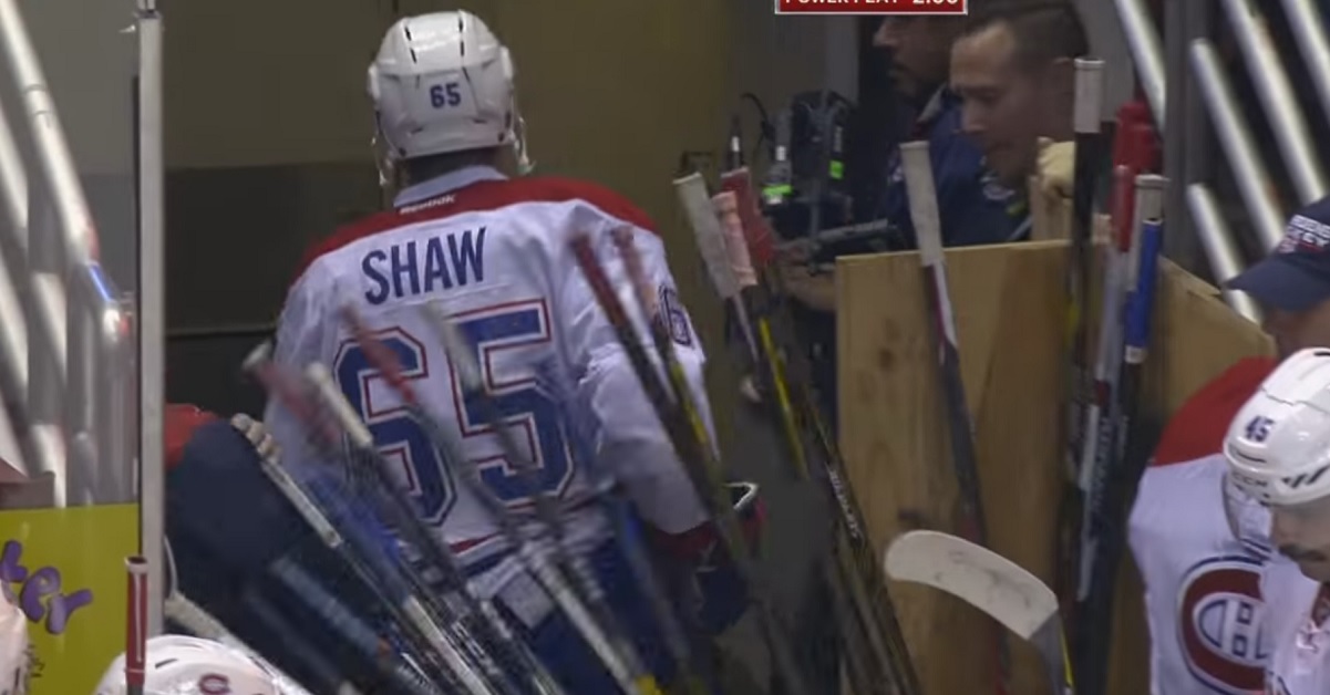 Andrew Shaw snaps in the penalty box, goes nuts, gets himself ejected from the game.