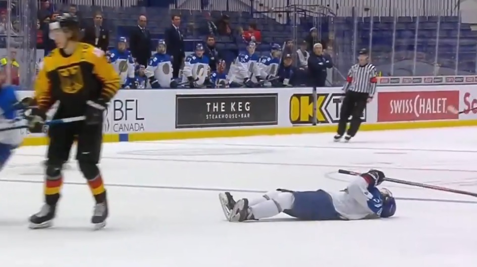 Red Wings prospect Moritz Seider delivers a MONSTER hit at the World Juniors.