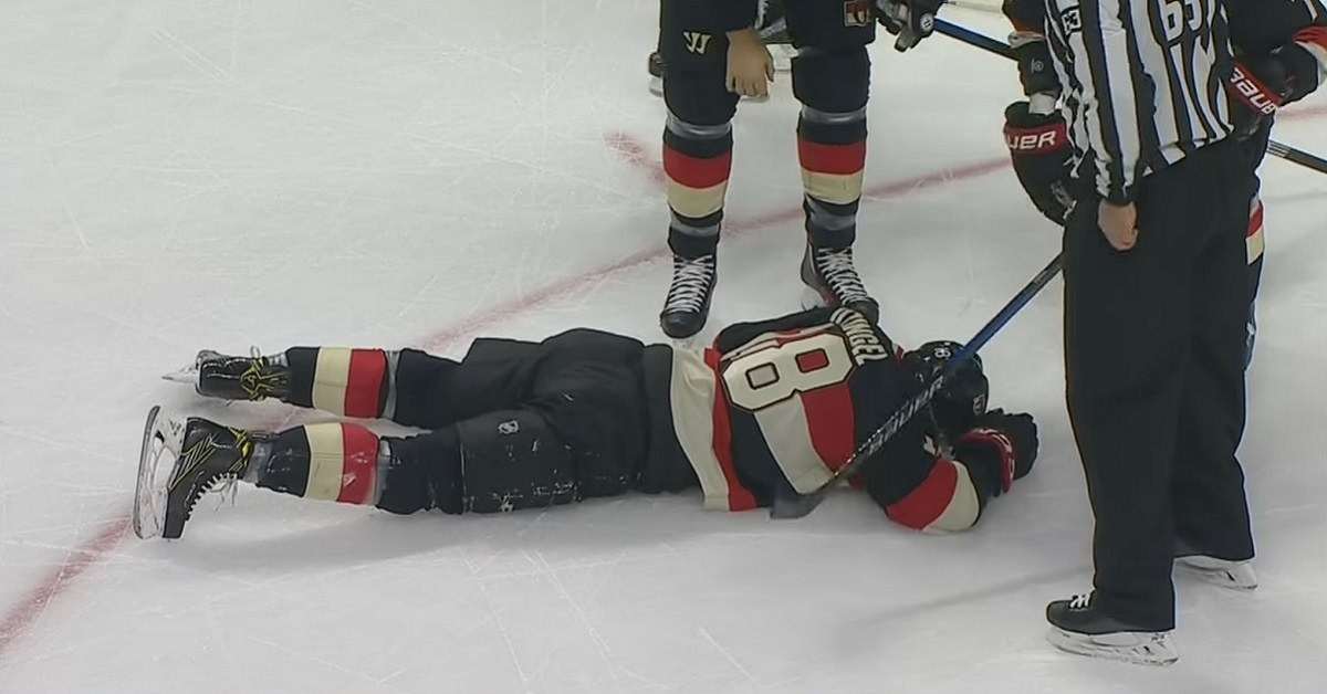 NHL player has to have ear surgically rebuilt after taking a huge shot to the head.