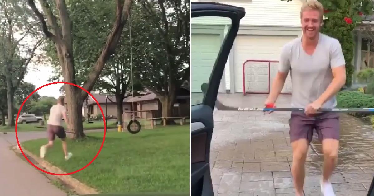 Must See: Popular NHLer is filmed pranking his neighbors!