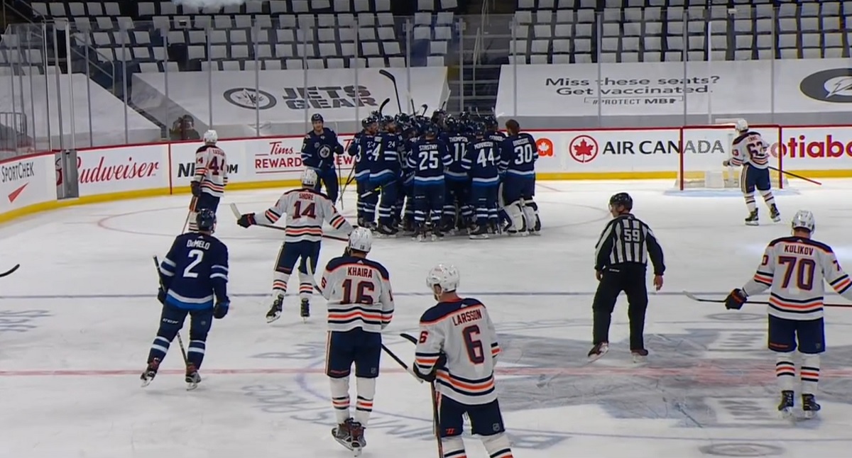 Oilers collapse in the third period, go on to lose in overtime.
