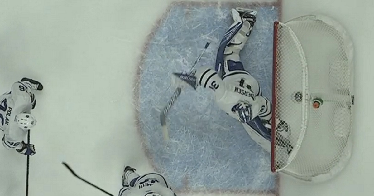 Andersen robs Girgensons with one of his best saves as a Leaf!