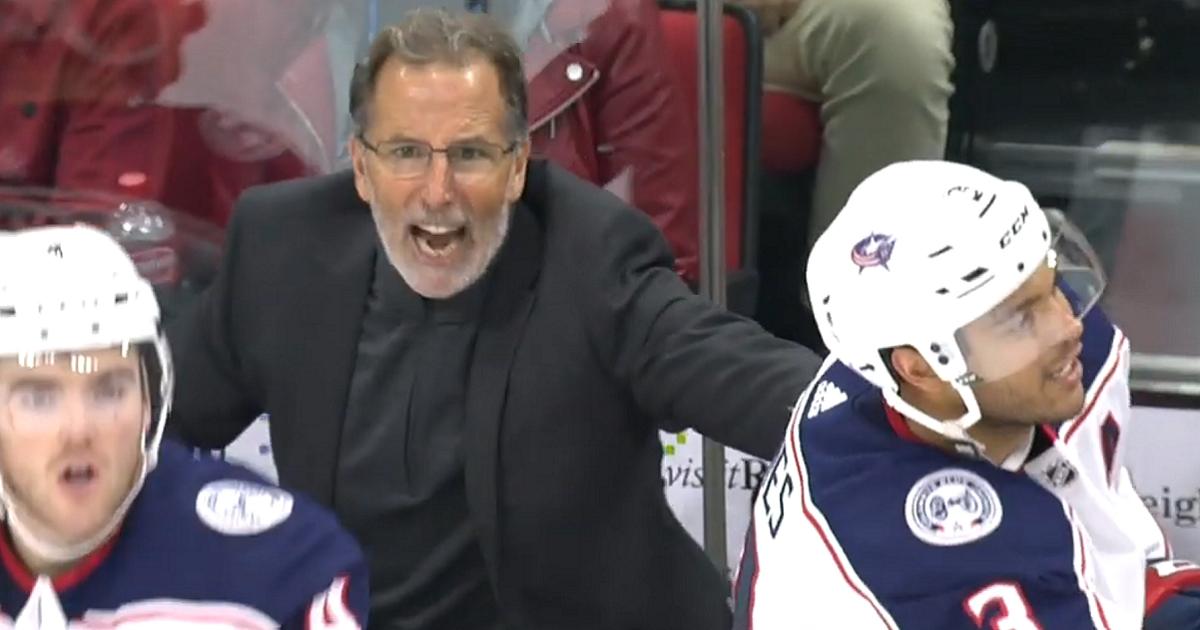 Tortorella loses it the officials after being called for delay of game. 