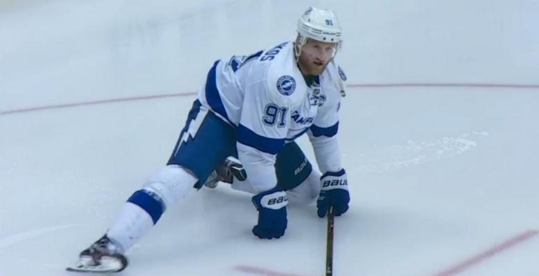 Watch Steven Stamkos hit the ice for the first time this postseason.