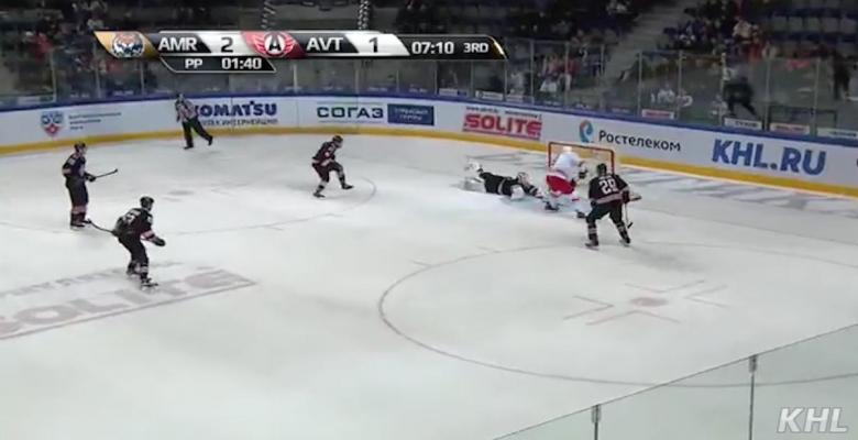 Incredible stick save!