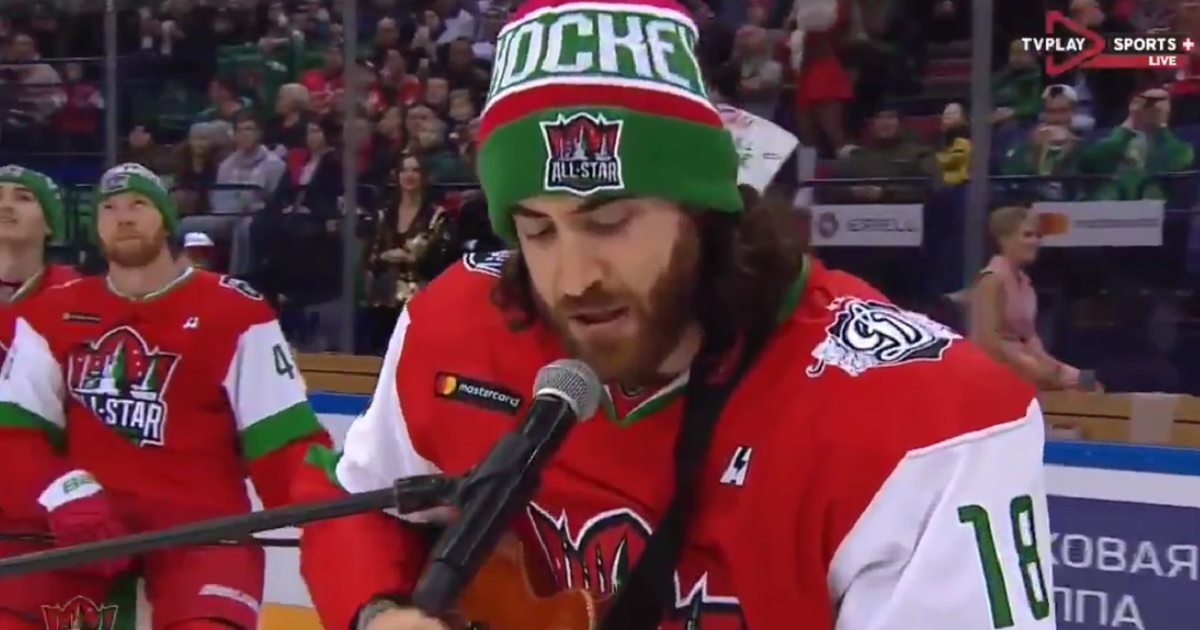 KHL All Star steals the show with amazing performance on the mic.