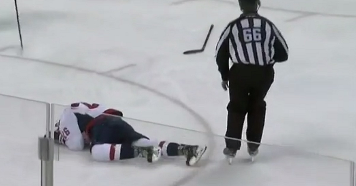 NHL forward loses a part of his ear on this play.