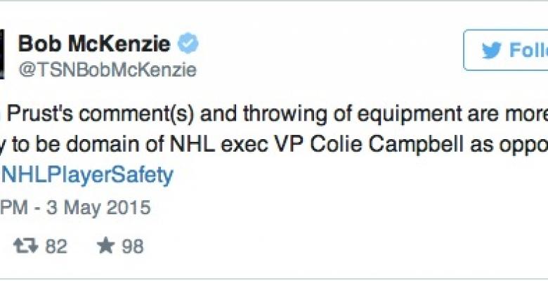 Report: Canadiens' Prust formally accuses an unfriendly referee, will be reviewed.