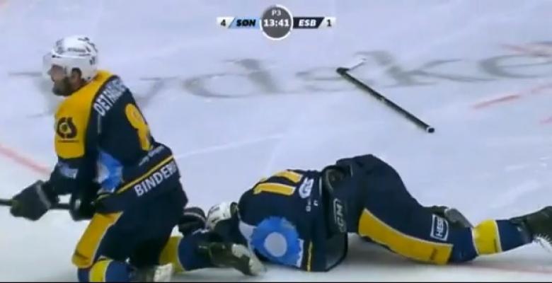 (VIDEO): Dangerous headshot leaves player bloodied on the ice.