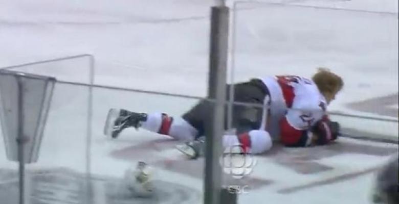 Dion Phaneuf drops the boom on a Senators rookie.