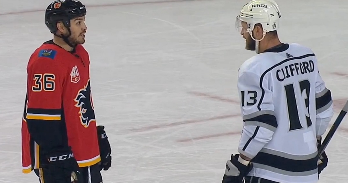 Zac Rinaldo and Kyle Clifford drop the gloves during a T.V. Timeout!