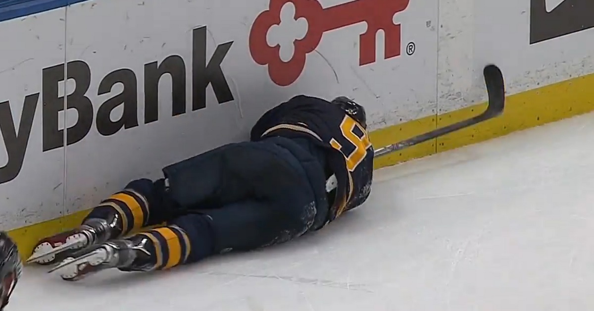 Watch: Evander Kane scores the overtime winner, but crashes head first into the boards.