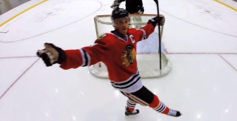 (GoPro Video): Patrick Kane and Jonathan Toews face off one-on-one.