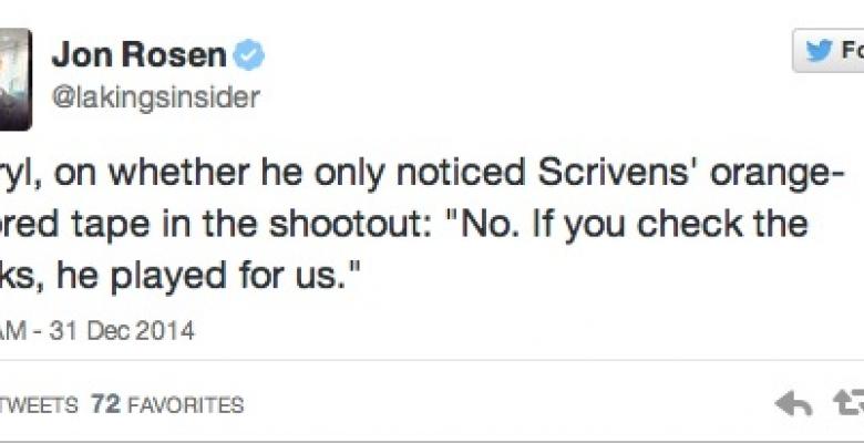 (PHOTOS): Kings Head Coach stops shootout to argue about Scrivens&amp;amp;#039;s stick!