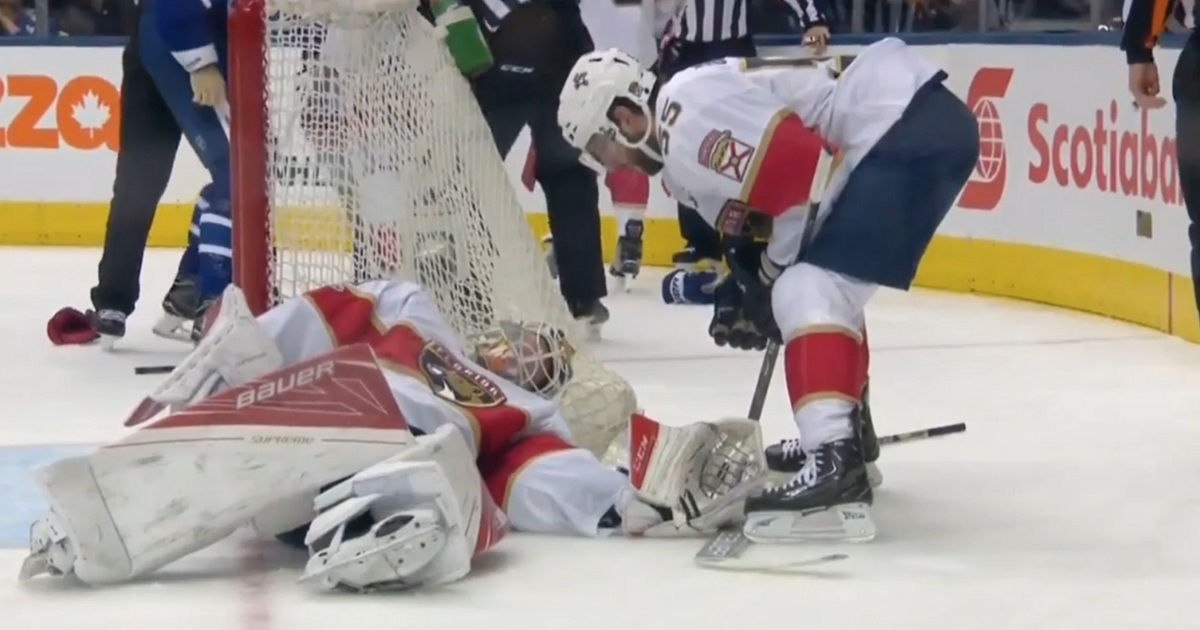 Breaking: Another goalie injured after being hit on Tuesday night.