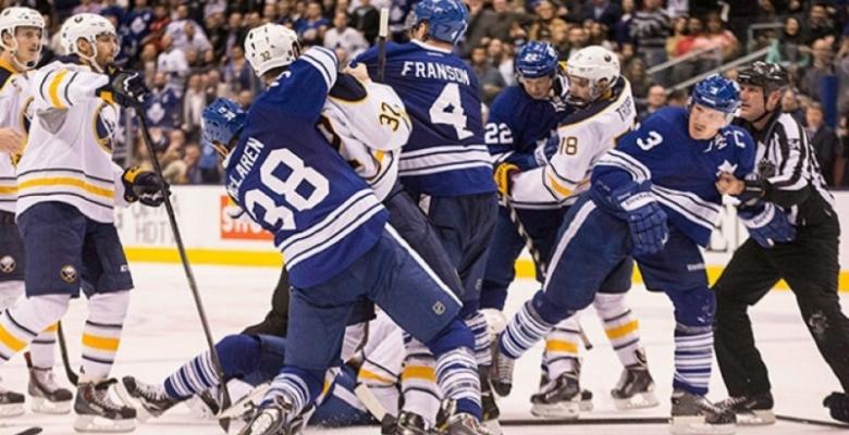 Returning Leafs lead the charge in 6-4 win over Sabres.
