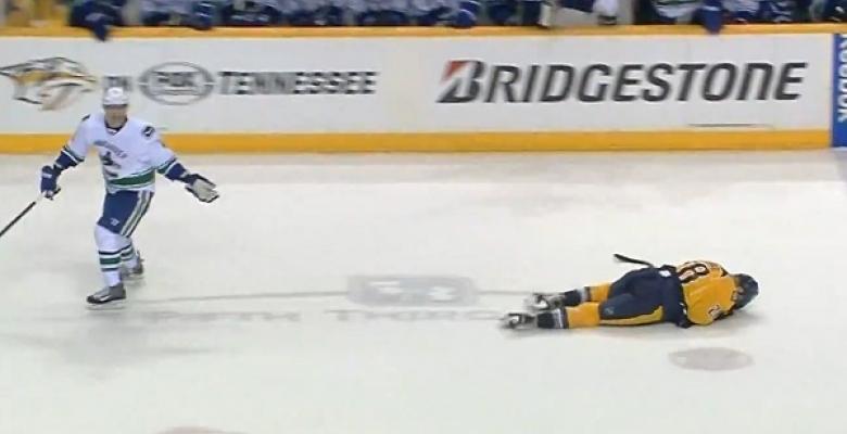 Burrows shockingly avoids suspension after this blatant cheap shot.