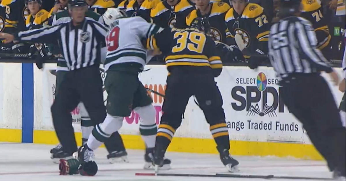 Rookie Luke Kunin takes on Beleskey for his first career fight. 