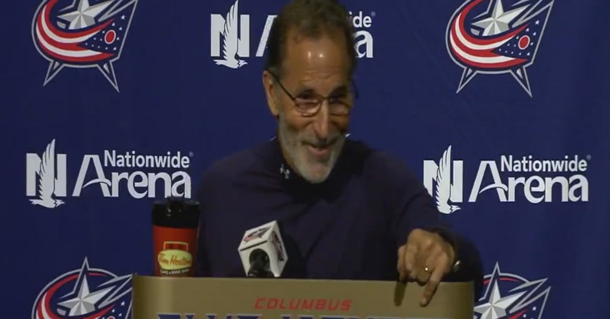 John Tortorella almost swears but holds himself back in hilarious press conference.
