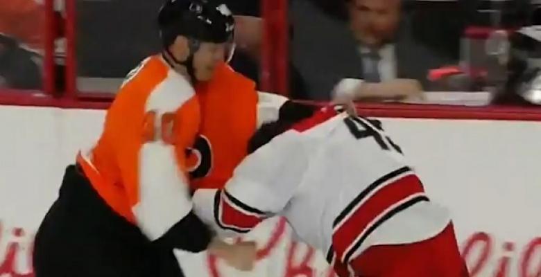 In his NHL debut Kevin Lowe's son fights twice against Lecavalier.