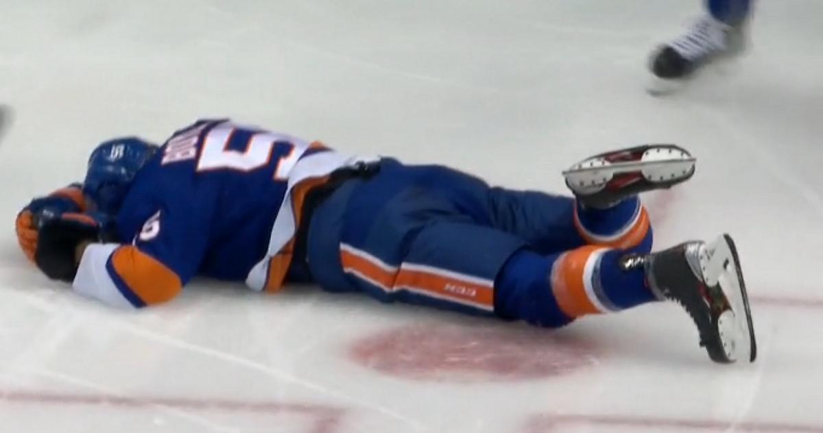 Controversial call after Matheson lays out Boychuk with a huge hit.