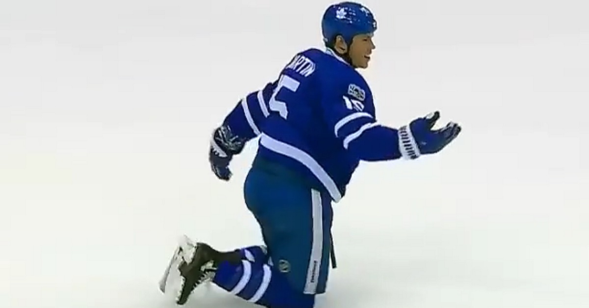 Matt Martin loses an edge, and what happens next is hilarious.
