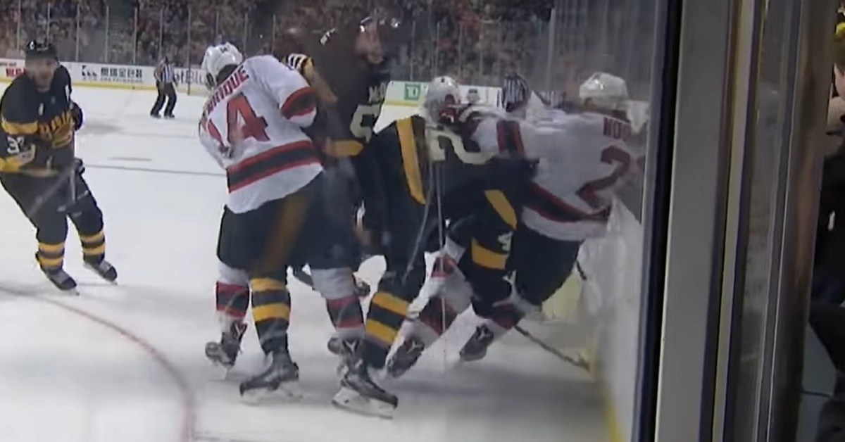 Watch: McQuaid finishes his shift after skate blade cuts his neck.