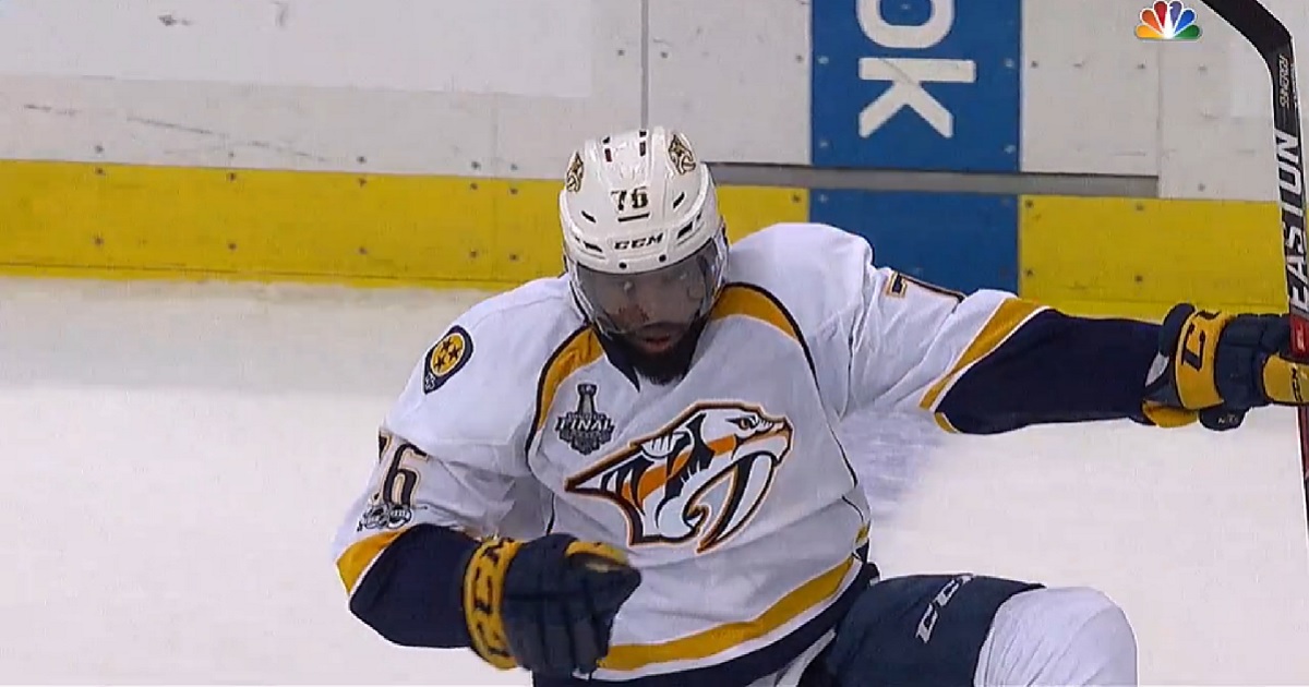 Subban believes he has scored, but after a long review the officials reverse the call!