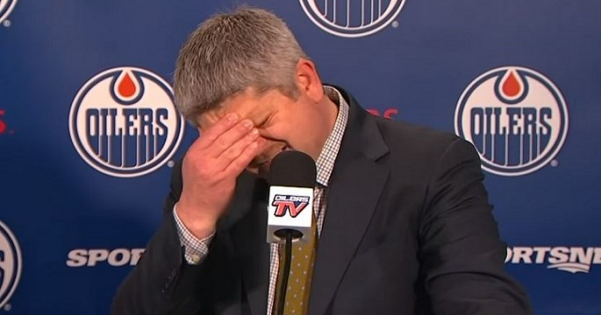 Oilers coach Todd McLellan chews out his team at practice. 