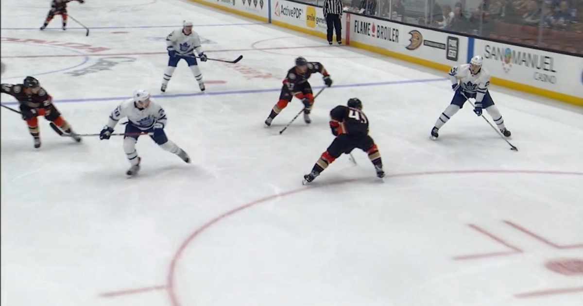 Toronto's new line scores less than 10 minutes into the game.