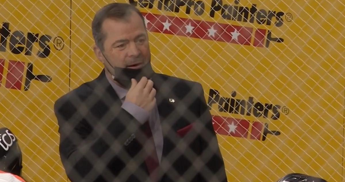 Flyers fans chant “Refs you suck” after a terrible call.