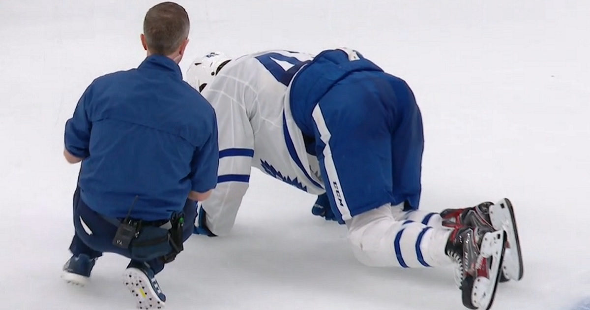 Kadri injured in the final minute by knee on knee hit.