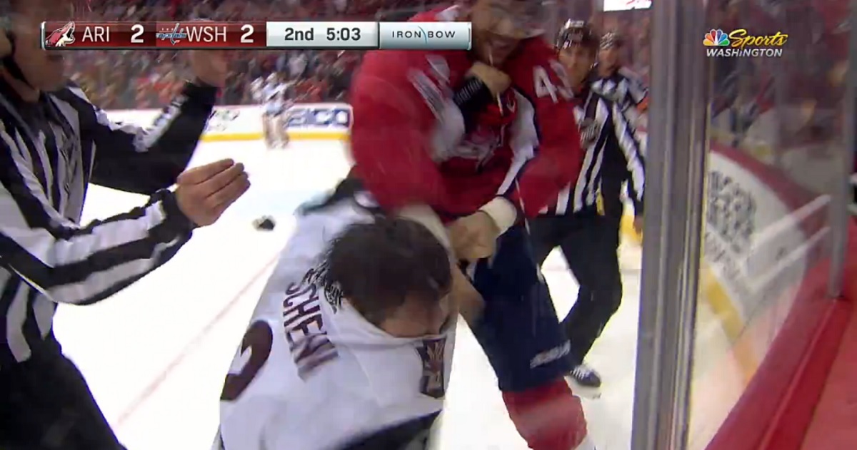 Tom Wilson destroys another Schenn brother on Monday night.