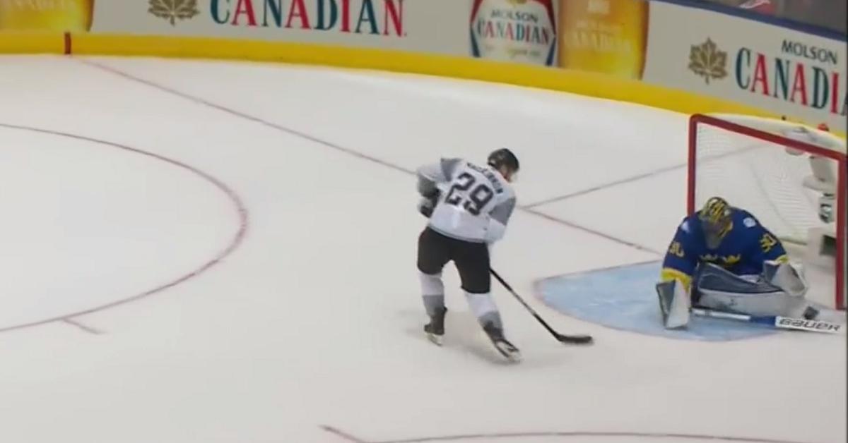 Must see final minute of action between North America and Sweden!