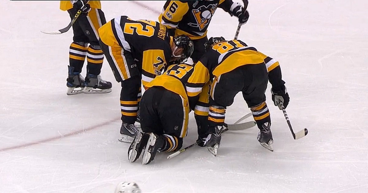 Breaking: Penguins forward can't stand after blocking huge shot from Subban.