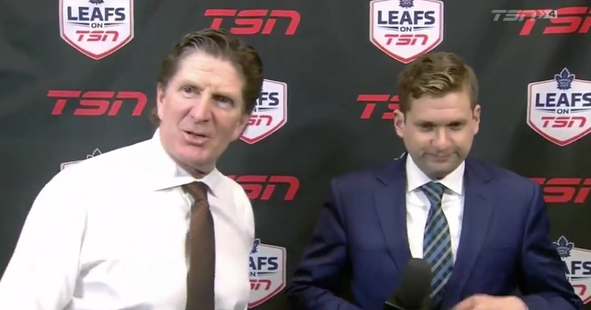 Mike Babcock roasts TSN reporter with the cameras rolling.