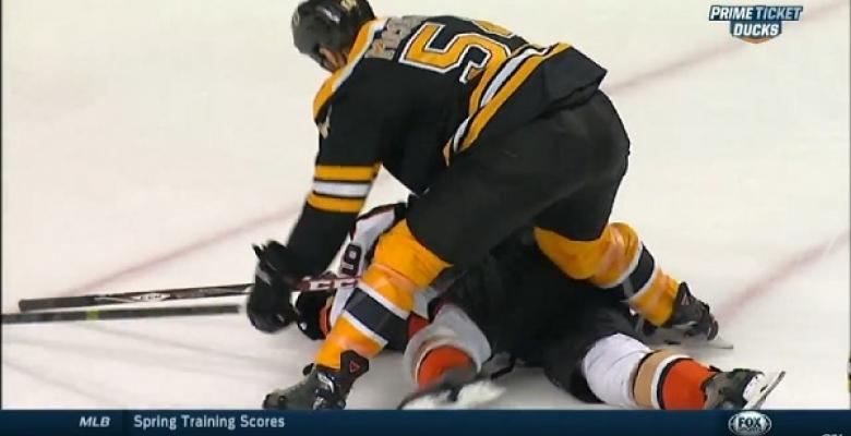 Video: McQuaid throws a spear to the groin followed by a cross check to the face.