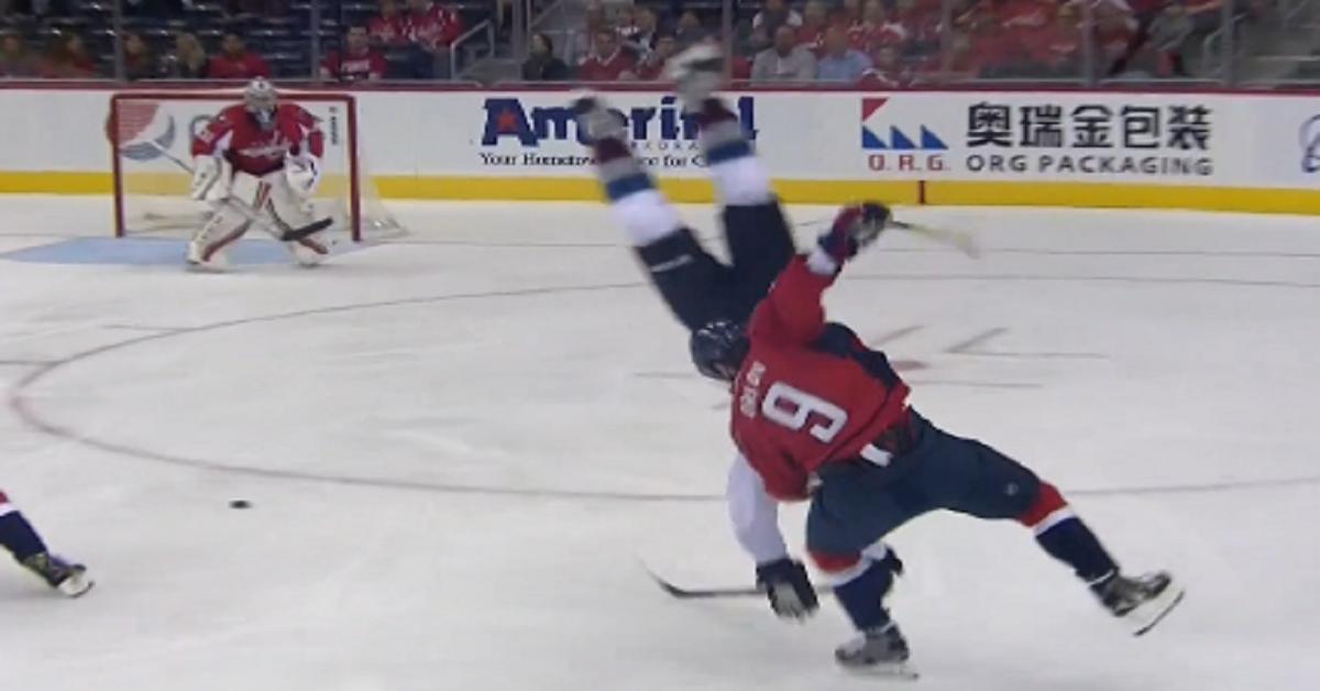 Watch: Huge hip check on star forward!