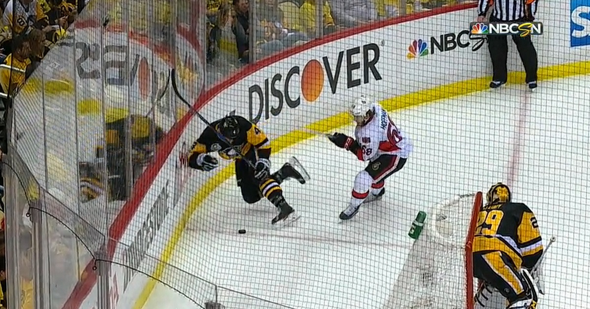 Penguins lose one of their top defenseman after another big hit from Ottawa.