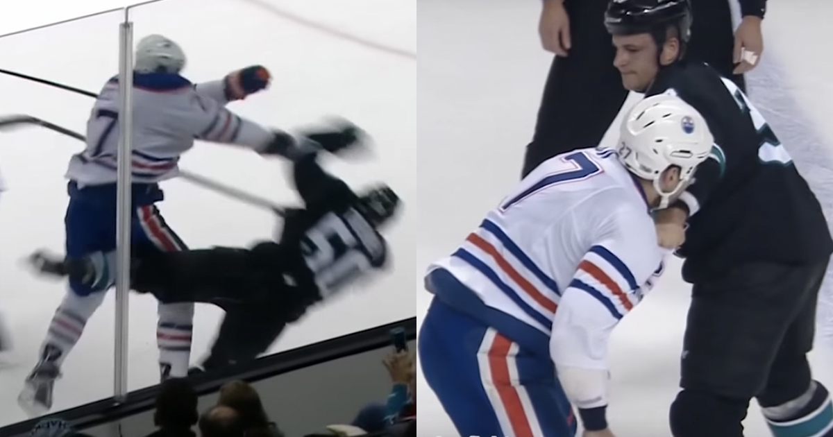 WATCH: Milan Lucic DESTROYS Tierney with monstrous hit prior knocking Haley out! 