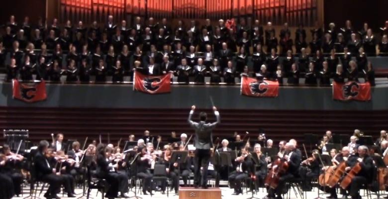 (VIDEO): Orchestra performs an amazing hockey song in honor of playoff run.